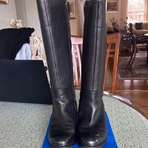 Nine West Black Leather Heeled Boots